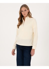 Resim Pierre Cardin Kadın Ekru Sweatshirt 50316333-vr019 Ekru 