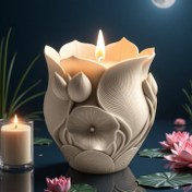 Resim Lotus Çiçeği Silikon Kalıp ile Yeniden Kullanılabilir DIY Mum Yapımı, Reçine ve Alçı El Sanatları - Zen Ev Dekoru, Makyaj Organizatörü ve Spa Hediyesi Sanatçılar için (Sakin Su Liliği Tasarımı) 