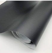 Resim Mat Siyah-152x40cm-10/20/30/40/50x152cm Yapışkanlı Mat Siyah Saten Metalik Vinil Film Sarma Folyo Araç Etiket Sarma H 