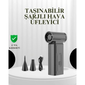 Resim Taşınabilir Şarjlı Güçlü Hava Üfleme Aleti Çok Yönlü Kullanım - Lisinya 