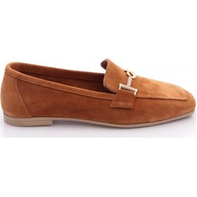 Resim Dgn 3652 Kadin Tokali Loafer Ayakkabi Taba Süet 