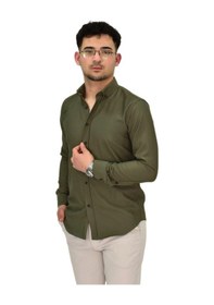 Resim Erkek Likralı Spor Silim Fit Gömlek Bgl-st04326 Haki 