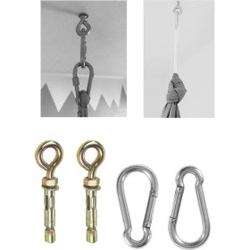 Resim Bundera 2 Adet Çelik Dubel +Karabina Salıncak, Hamak, Boks Torbası, Yoga Asma Aparatı 