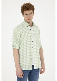 Resim U.S. Polo Assn. Erkek Kareli Yeşil Gömlek 50283820-VR054 