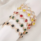 Resim Renkli Yuvarlak Cam İnciler ile Ayarlanabilir Alaşım Bileklik, Kadınlar için Elegant Lüks Moda Mücevheratı, Parti ve Hediye Verme Occasions için İdeal 