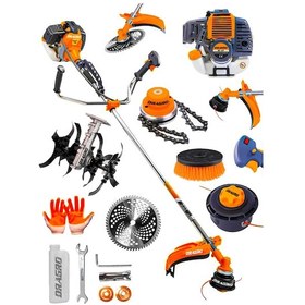 Resim Dragro Alman DRG-HN20 20 Hp Yan Tipi Benzinli Motorlu Ot Çalı Tırpanı + Akrobat Çapa Halı Yıkama Fırçası9 