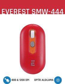 Resim Everest SMW-444 Usb Kırmızı Bluetooth ve 2.4Ghz Optik Wireless Mouse 