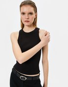 Resim Halter Yaka Atlet Fitilli Basic Pamuklu 