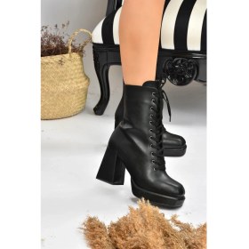 Resim Fox Shoes Siyah Platform Topuklu Kadın Bot L282190409 
