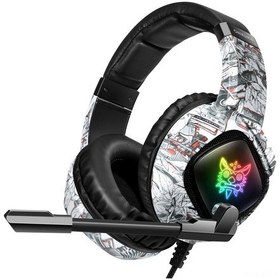 Resim Geeroyoo Onıkuma K19 Camo Beyaz Oyun Kulaklığı - Led Işıklı, Mikrofonlu, Ses Kontrolü Ve Mikrofon Sessizleme Fonksiyonlarıyla 40mm Surround Ses 