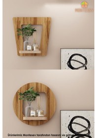 Resim Ahşap Dekoratif Duvar Rafı 2 Li / 3 Lü Set Mtsv - 541 Kahverengi 