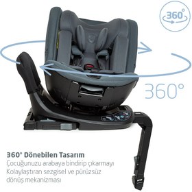 Resim Maxi-Cosi Spinel 360 Plus i-Size Dijital Göstergeli Dönebilen Yatabilen Isofix'li 0-36 kg Oto Koltuğu Authentic Graphite 
