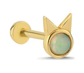 Resim Cherry By Özkonak Tavşan Model Renkli Sedef Tragus Piercing Sarı 