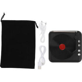 Resim Vinil Çalar Hoparlör 360° Stereo Vintage Kablosuz Bt Ağır Bas Taşınabilir Pikap Vinil Plak Çalar Hoparlör Spor Açık Hava Rekreasyonu Siyah (Yurt Dışından) 