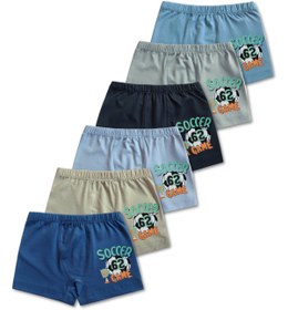 Resim Panfilia %95 Pamuklu Erkek Çocuk Likralı Penye Boxer 6'lı Set / Külot / İç Çamaşır 