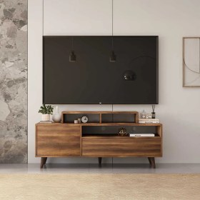 Resim Adore Retro Wide Kapaklı Çekmeceli Tv Sehpası-Oslo Ceviz 