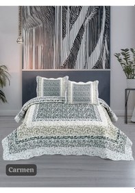 Resim Örtüm Tek Kişilik Kapitone Yatak Örtüsü Açık Yeşil 