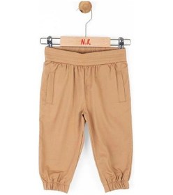 Resim Nk Kids Kız Bebek Beli Paçası Lastikli Kumaş Pantolon-13838 Kahverengi 
