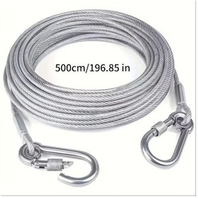 Resim Chuangyinshop 1 Set Paslanmaz Çelik Çamaşır İpi 196.85 İnç İçin/dışarı Çamaşır Kampüs Banyo 