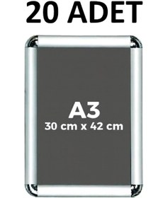 Resim 20 Adet A3 Alüminyum Çerçeve Rondo Köşe Aç Kapa Açılır Kapanır 