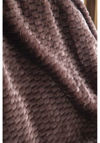 Resim Çift Kişilik Trusty Kahve Jakar Desen Battaniye 200x220 Cm Kahverengi 