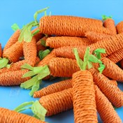 Resim Etkileşimli Havuç Şeklinde Kedi Çiğneme Oyuncak - Aktif Yavru Kediler ve Tavşanlar için Dayanıklı Jüt İp, Eğlenceli ve Sağlıklı Sıkıntı Giderici, Evcil Hayvan Sıkıntı Giderici | Havuç Şekilli Oyuncak | Yeşil Yaprak Ayrıntıları, Kedi Oyuncakları 