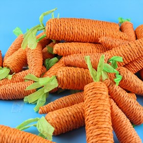 Resim Etkileşimli Havuç Şeklinde Kedi Çiğneme Oyuncak - Aktif Yavru Kediler ve Tavşanlar için Dayanıklı Jüt İp, Eğlenceli ve Sağlıklı Sıkıntı Giderici, Evcil Hayvan Sıkıntı Giderici | Havuç Şekilli Oyuncak | Yeşil Yaprak Ayrıntıları, Kedi Oyuncakları 