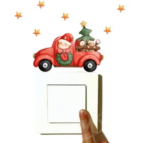 Resim Kırmızı Araba Priz Sticker 