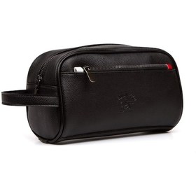 Resim Newish Polo Erkek Deri Portföy Clutch Traş Kozmetik Bakım Ve Günlük El Çantası 14x24cm New171 - Siyah 