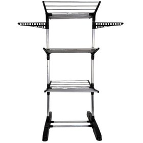 Resim 3 Katlı Çocuk Çamaşır Kurutma Askısı Siyah 