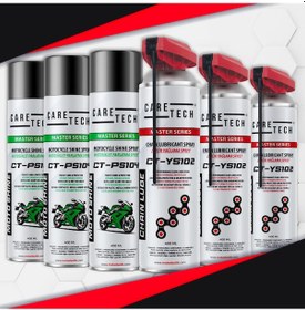 Resim CT-SET6-B Motosiklet Parlatma Spreyi ve Zincir Yağlama 6'lı Bakım Seti Sprey 