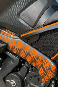 Resim Banxtre Motor-Araba-Kask için Orafol Neon Turuncu Hahaha Eğik Stiker Etiket (28'li ) 