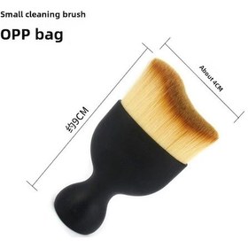 Resim Ranyeek Kompakt Siyah Nilon Fırça, Araç Klima Deliklerini Ve Boşlukları Temizler, Dekoratif Elmas Desenli Ergonomik El Kolu, 4.5x97mm Opp Paketli 