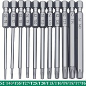 Resim ASDTODW 11/12 Adet Manyetik Torx Güvenlik Uç Seti, S2 Çelik Yıldız Tornavida Seti, T6-T40, Metal Yüzeyler İçin, Shark Vakum Tamiri 