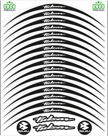 Resim Bajaj Pulsar Beyaz Siyah Reflektörlü Jant Şeridi N11.55822 