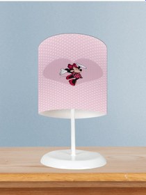 Resim Mekta Home Bebek Ve Çocuk Odası Büyük Kalpli Minnie Mause Ve Puantiyeli Abajur 