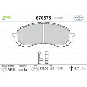 Resim VALEO 670575 Balata Fren On-(Subaru: Impreza 00-12 1.5 ) 26296AE200 (WH117645) 