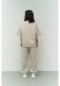 Resim Mai Studios Co. Lion Kemik Oversize T-shirt Yırtıklı Eşofman Takım Kemik 