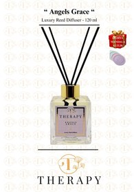 Resim Therapy Smell, Angels Grace - Lüks Çubuklu Oda Kokusu / 120 Ml / Extra Clear Kare Cam Şişe / Metal Altın Kapak Bergamot - Paçuli 