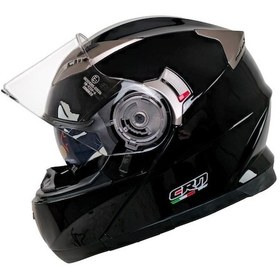 Resim Crn Xspeed 925 E-Ce 22.06 Belgeli Çene Açılır Motosiklet Kaskı Parlak Siyah 