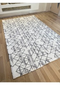 Resim Sarar 6 M² Lastiksiz Halı Örtüsü Çizgili Desen Gri 