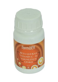 Resim Yeşil Naturel Farmaex Beta Glukan Vitamin C - D Magnezyum Çinko 60 Kapsül 