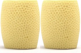 Resim 2 Adet Diş Fırçalık,macunluk Sarı Petek Desenli Poliresin 8x8x10cm 400ml Banyo Seti Çok Renkli 