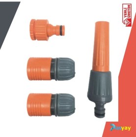 Resim Plasyay Ayarlı Fıskiye Ve Hortum Bağlantı Aparatları 4 Lü Gri Set 