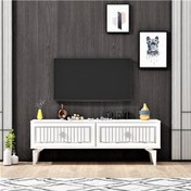 Resim 120 cm Venna Tv Ünitesi Beyaz - Gümüş Demonte Decor