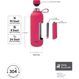 Resim Karaca Aly Soft Touch Çelik Sızdırmaz Termos 500 Ml Pembe Pembe 