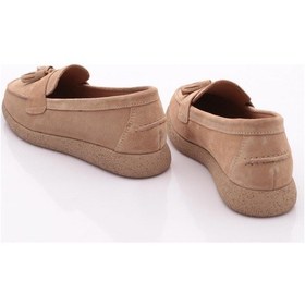 Resim Dgn Ml5604-1 Kadin Loafer Ayakkabi Bej Süet 