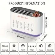 Resim 7 Renkli LED Işıklı ve Otomatik Kapanma Özellikli BABIQT Müzik Senkronize Nemlendirici - Yatak Odası, Ofis, Masaüstü Dekorasyonu için USB ile Çalışan ABS Nemlendirici 