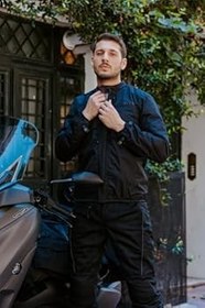 Resim Scudo Vivaldi 4 Mevsim Erkek Motosiklet Ceketi Siyah 