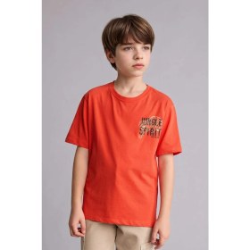 Resim DeFacto New Regular Fit Bisiklet Yaka Baskılı Kısa Kollu Tişört Erkek Çocuk H4328A826HS 